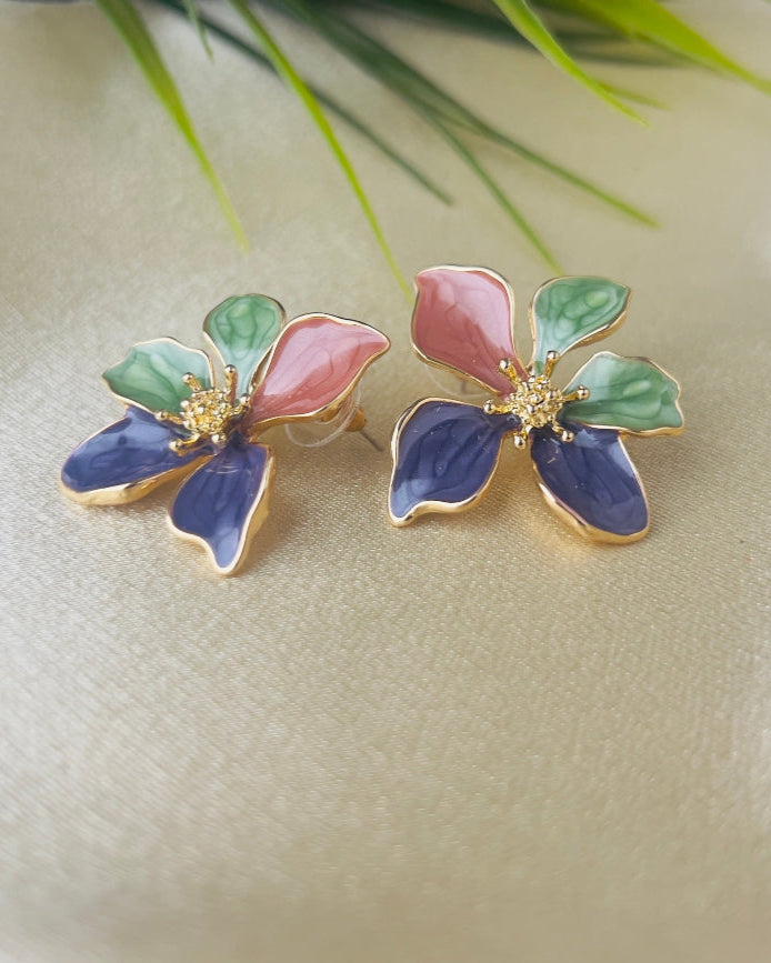 Flora Viola Statement Earring