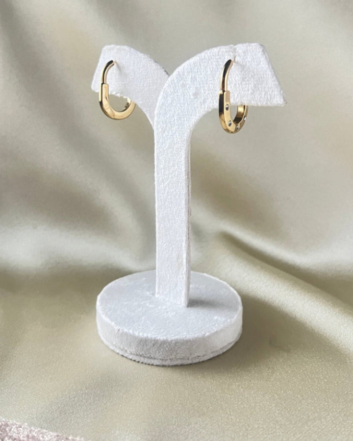 Minimalist Gem Buckle Hoops
