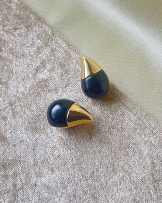 Black Tear Drop Earring