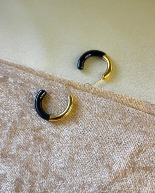 Black Dual Tone Hoops