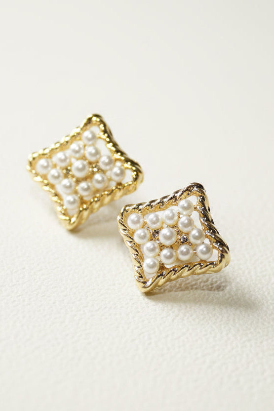 Square Pearl Studs
