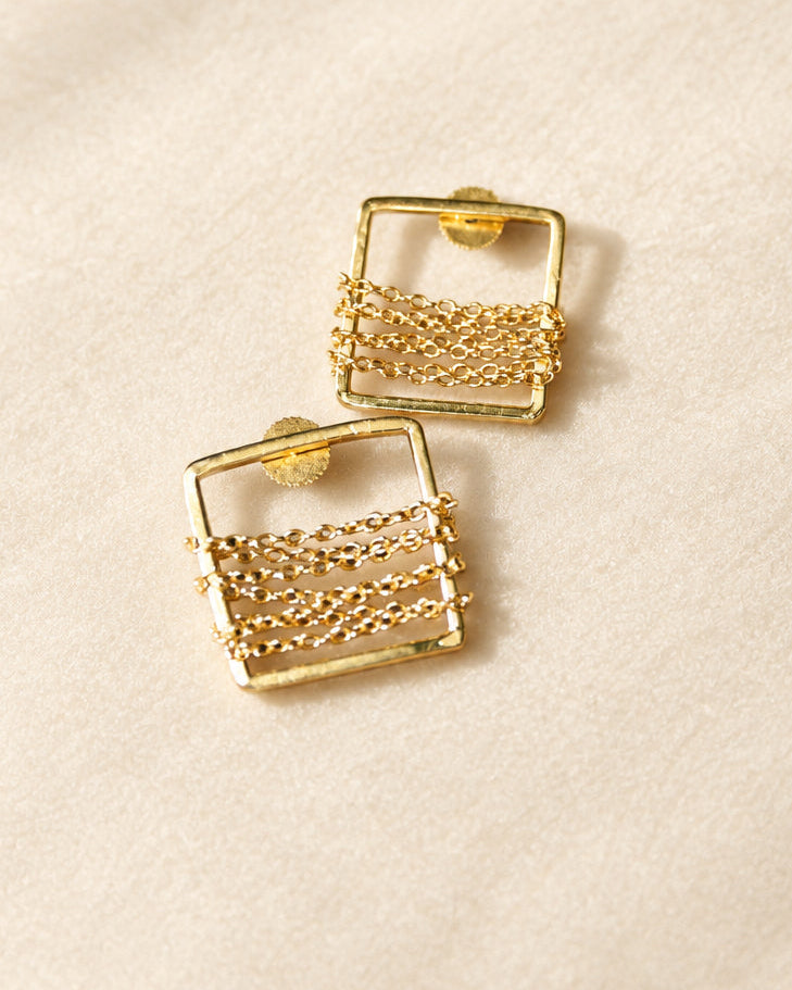 Square Chain Stud