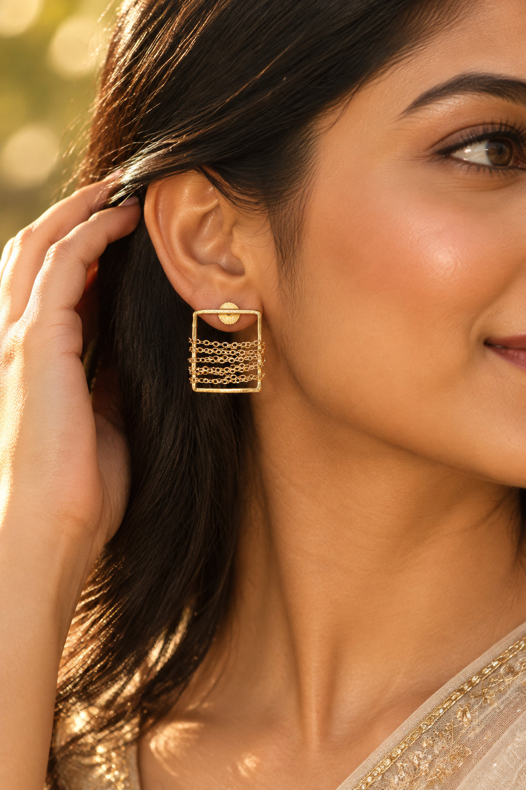 Square Chain Stud