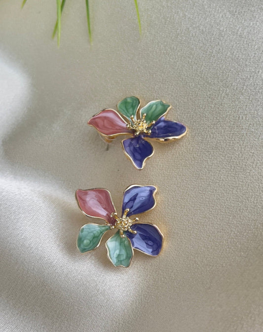 Flora Viola Statement Earring