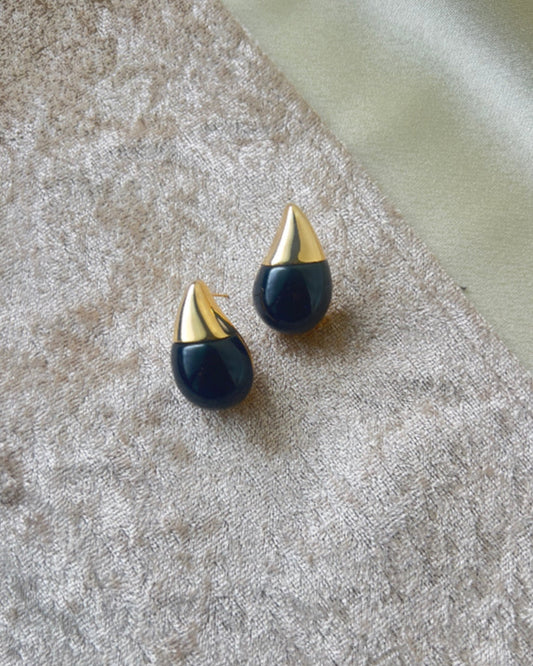 Black Tear Drop  Earring