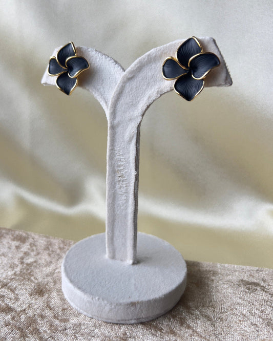Flora Black Statement Earring